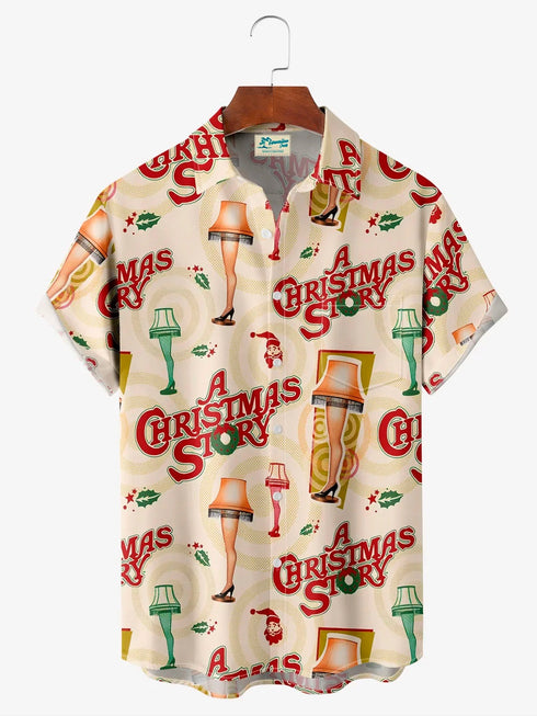 Men's Christmas Funny Graphic Short Sleeve Hawaiian Shirt